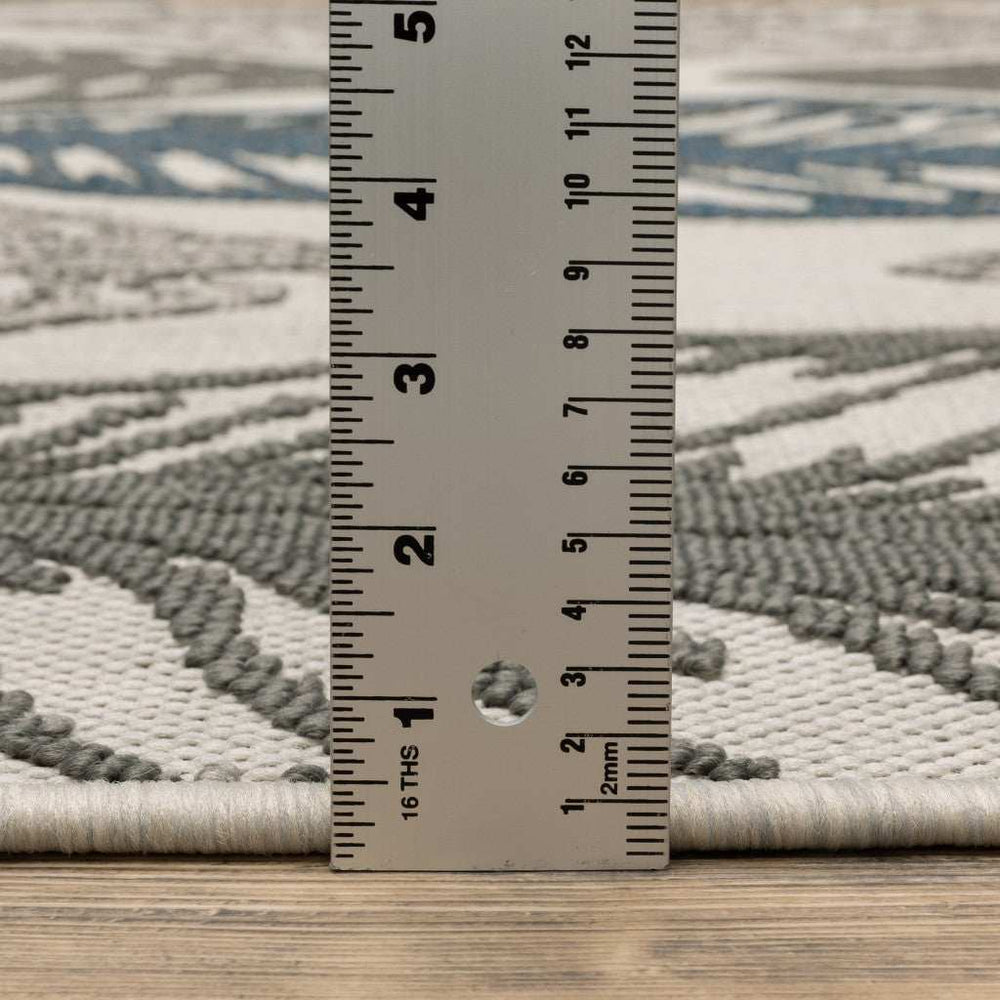 2' X 7' Beige Floral Stain Resistant Indoor Outdoor Area Rug - Homeroots - Flyclothing LLC