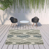 8' x 10' Beige Floral Stain Resistant Indoor Outdoor Area Rug - Homeroots - Flyclothing LLC