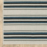 10' X 13' Blue and Beige Geometric Stain Resistant Indoor Outdoor Area Rug - Homeroots - Flyclothing LLC