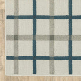10' X 13' Blue and Beige Geometric Stain Resistant Indoor Outdoor Area Rug - Homeroots - Flyclothing LLC