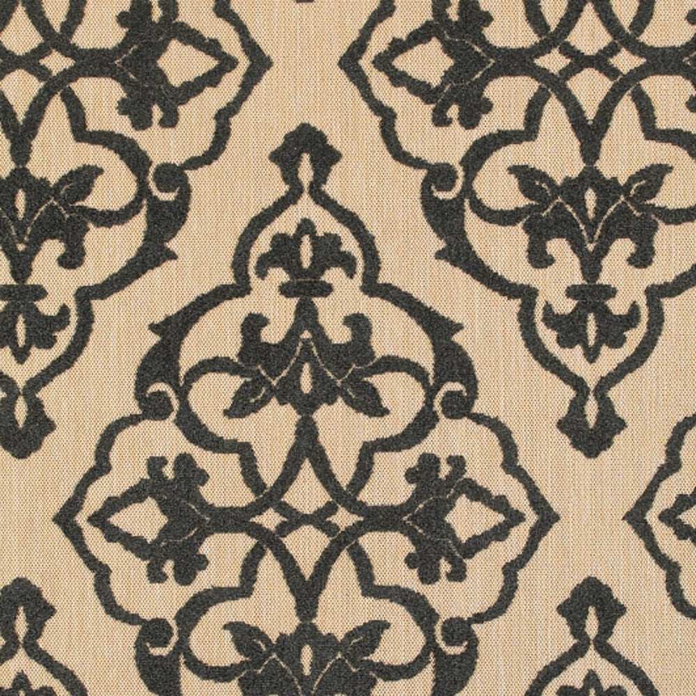 2' X 3' Beige and Black Oriental Stain Resistant Indoor Outdoor Area Rug - Homeroots - Flyclothing LLC