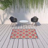5' X 8' Blue and Beige Oriental Stain Resistant Indoor Outdoor Area Rug - Homeroots - Flyclothing LLC