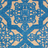 2' X 8' Blue and Beige Oriental Stain Resistant Indoor Outdoor Area Rug - Homeroots - Flyclothing LLC