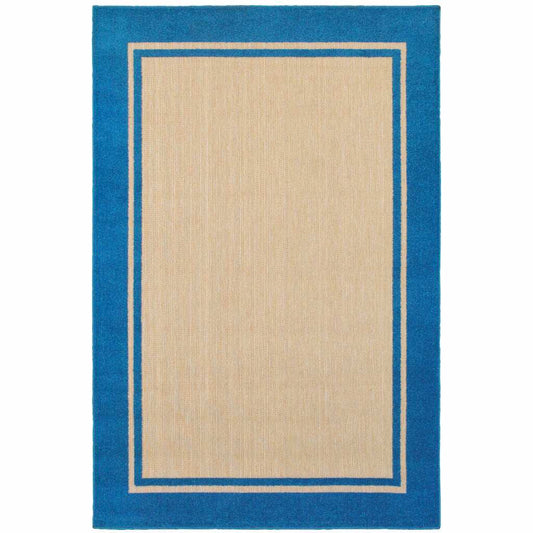 2' X 3' Blue and Beige Stain Resistant Indoor Outdoor Area Rug - Homeroots - Flyclothing LLC