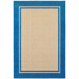 2' X 3' Blue and Beige Stain Resistant Indoor Outdoor Area Rug - Homeroots - Flyclothing LLC
