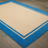 2' X 3' Blue and Beige Stain Resistant Indoor Outdoor Area Rug - Homeroots - Flyclothing LLC