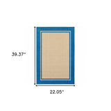 2' X 3' Blue and Beige Stain Resistant Indoor Outdoor Area Rug - Homeroots - Flyclothing LLC