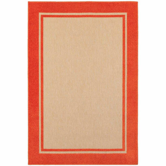 2' X 3' Orange Stain Resistant Indoor Outdoor Area Rug - Homeroots - Flyclothing LLC