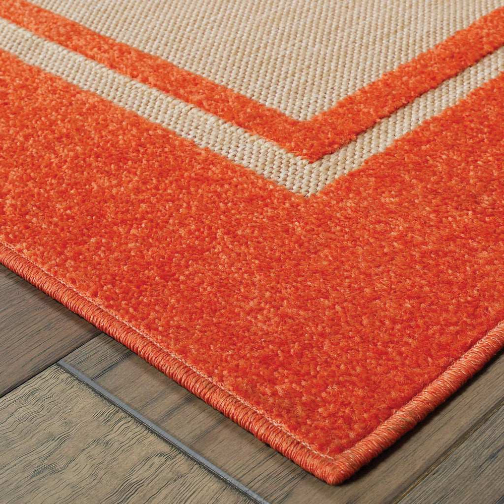 2' X 8' Orange Stain Resistant Indoor Outdoor Area Rug - Homeroots - Flyclothing LLC