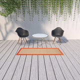 2' X 8' Orange Stain Resistant Indoor Outdoor Area Rug - Homeroots - Flyclothing LLC