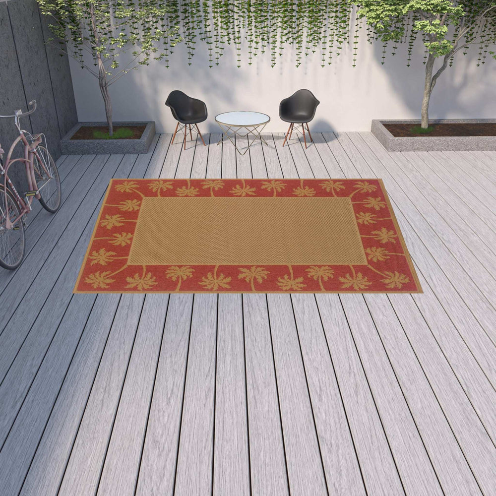 9' X 13' Beige Stain Resistant Indoor Outdoor Area Rug - Homeroots - Flyclothing LLC