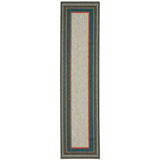2' X 8' Blue and Gray Stain Resistant Indoor Outdoor Area Rug - Homeroots - Flyclothing LLC