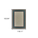 10' X 13' Blue and Gray Stain Resistant Indoor Outdoor Area Rug - Homeroots - Flyclothing LLC