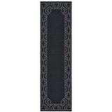 2' X 8' Black and Ivory Stain Resistant Indoor Outdoor Area Rug - Homeroots - Flyclothing LLC