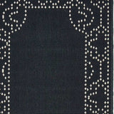 2' X 8' Black and Ivory Stain Resistant Indoor Outdoor Area Rug - Homeroots - Flyclothing LLC