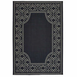5' X 8' Black and Ivory Stain Resistant Indoor Outdoor Area Rug - Homeroots - Flyclothing LLC