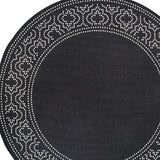 8' X 8' Black and Ivory Round Stain Resistant Indoor Outdoor Area Rug - Homeroots - Flyclothing LLC