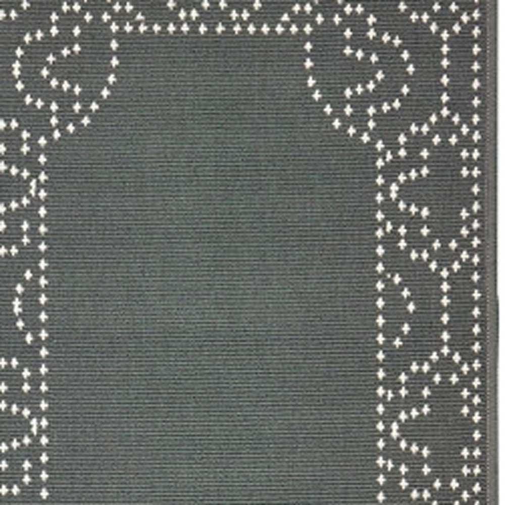 2' X 8' Gray and Ivory Stain Resistant Indoor Outdoor Area Rug - Homeroots - Flyclothing LLC