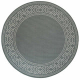 8' X 8' Gray and Ivory Round Stain Resistant Indoor Outdoor Area Rug - Homeroots - Flyclothing LLC