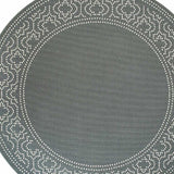 8' X 8' Gray and Ivory Round Stain Resistant Indoor Outdoor Area Rug - Homeroots - Flyclothing LLC