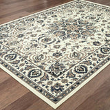 2' X 4' Ivory and Blue Oriental Stain Resistant Indoor Outdoor Area Rug - Homeroots - Flyclothing LLC