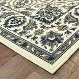 4' X 6' Ivory and Blue Oriental Stain Resistant Indoor Outdoor Area Rug - Homeroots - Flyclothing LLC