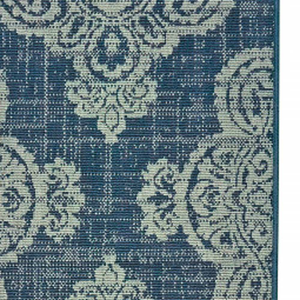 2' X 8' Blue Oriental Stain Resistant Indoor Outdoor Area Rug - Homeroots - Flyclothing LLC