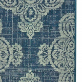 2' X 8' Blue Oriental Stain Resistant Indoor Outdoor Area Rug - Homeroots - Flyclothing LLC