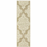2' X 8' Tan Oriental Stain Resistant Indoor Outdoor Area Rug - Homeroots - Flyclothing LLC