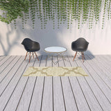 2' X 8' Tan Oriental Stain Resistant Indoor Outdoor Area Rug - Homeroots - Flyclothing LLC