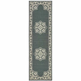 2' X 8' Gray and Ivory Oriental Stain Resistant Indoor Outdoor Area Rug - Homeroots - Flyclothing LLC