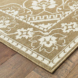 9' X 13' Tan Oriental Stain Resistant Indoor Outdoor Area Rug - Homeroots - Flyclothing LLC