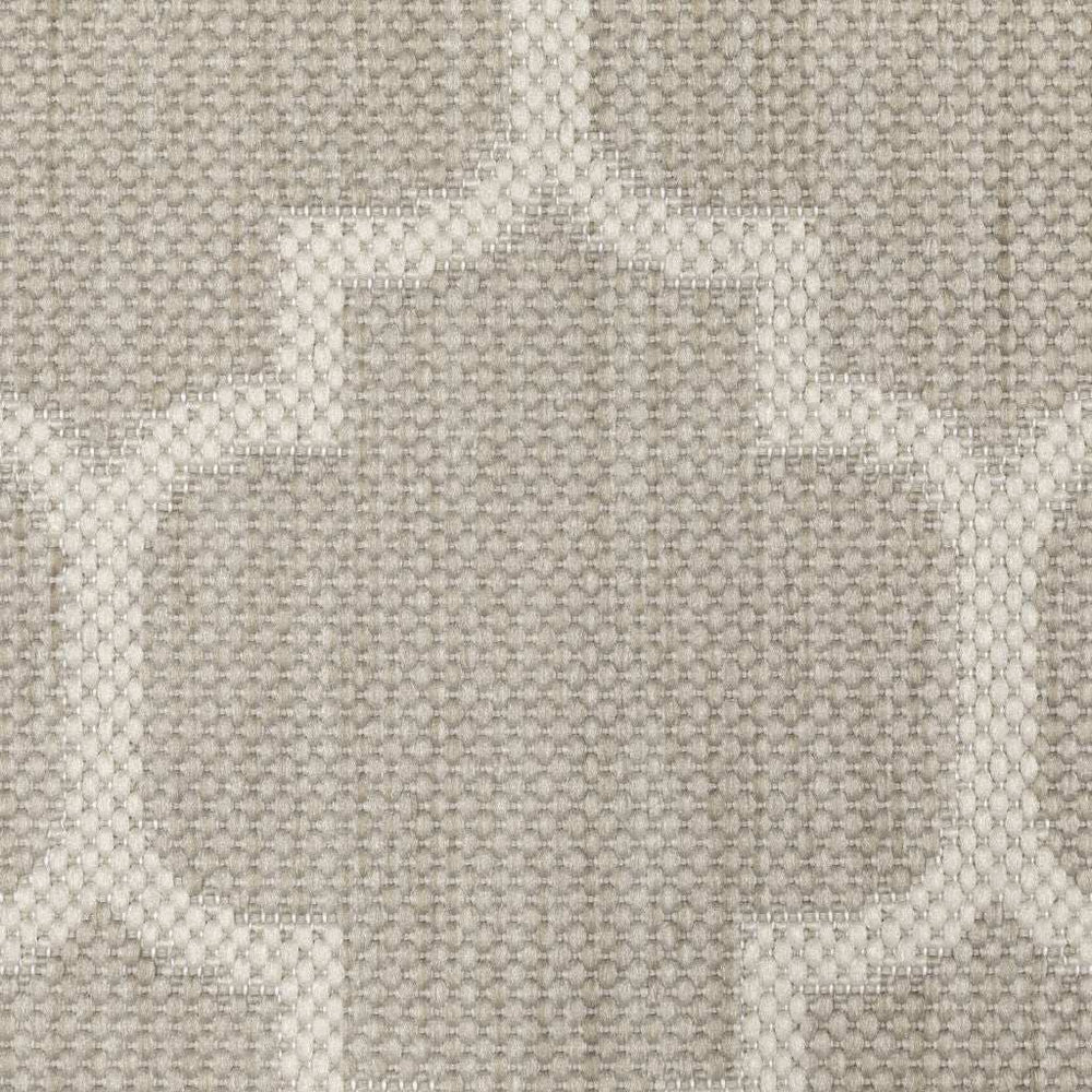 2' X 7' Gray and Ivory Geometric Stain Resistant Indoor Outdoor Area Rug - Homeroots - Flyclothing LLC