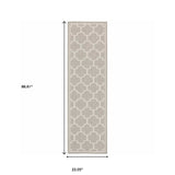 2' X 7' Gray and Ivory Geometric Stain Resistant Indoor Outdoor Area Rug - Homeroots - Flyclothing LLC