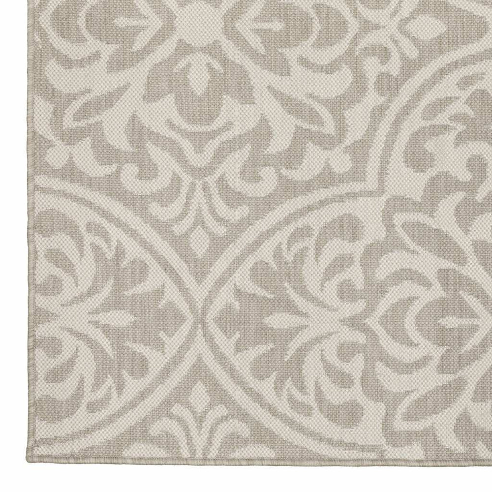 3' X 5' Gray and Ivory Floral Stain Resistant Indoor Outdoor Area Rug - Homeroots - Flyclothing LLC