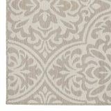 5' X 7' Gray and Ivory Floral Stain Resistant Indoor Outdoor Area Rug - Homeroots - Flyclothing LLC