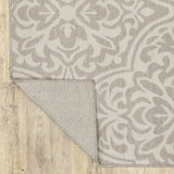 10' X 13' Gray and Ivory Floral Stain Resistant Indoor Outdoor Area Rug - Homeroots - Flyclothing LLC