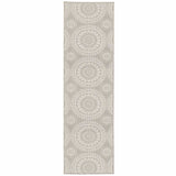 2' X 7' Gray and Ivory Geometric Stain Resistant Indoor Outdoor Area Rug - Homeroots - Flyclothing LLC