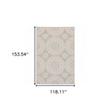 10' X 13' Gray and Ivory Geometric Stain Resistant Indoor Outdoor Area Rug - Homeroots - Flyclothing LLC
