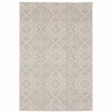 7' X 9' Gray and Ivory Floral Stain Resistant Indoor Outdoor Area Rug - Homeroots - Flyclothing LLC
