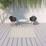 5' X 7' Gray and Ivory Geometric Stain Resistant Indoor Outdoor Area Rug - Homeroots - Flyclothing LLC