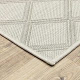 8' x 10' Gray and Ivory Geometric Stain Resistant Indoor Outdoor Area Rug - Homeroots - Flyclothing LLC