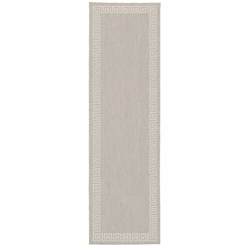 2' X 7' Gray and Ivory Stain Resistant Indoor Outdoor Area Rug - Homeroots - Flyclothing LLC