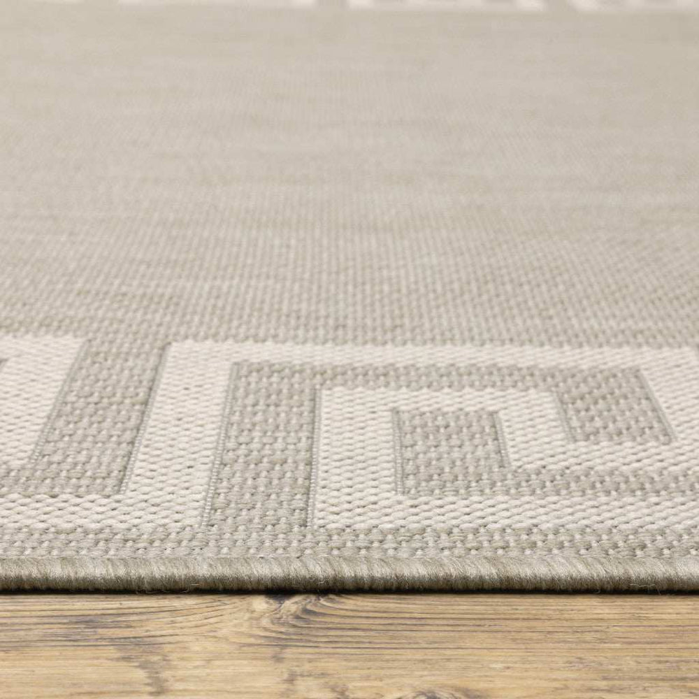 2' X 7' Gray and Ivory Stain Resistant Indoor Outdoor Area Rug - Homeroots - Flyclothing LLC