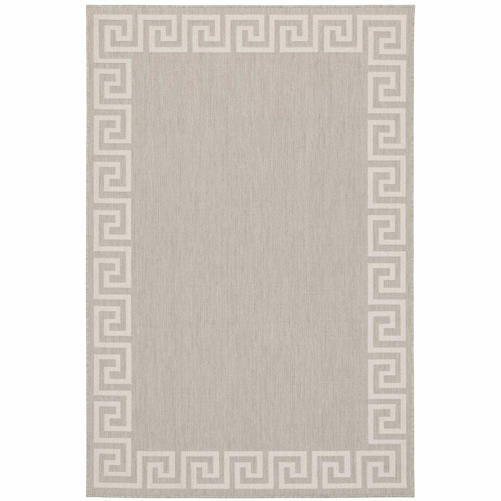 5' X 7' Gray and Ivory Stain Resistant Indoor Outdoor Area Rug - Homeroots - Flyclothing LLC
