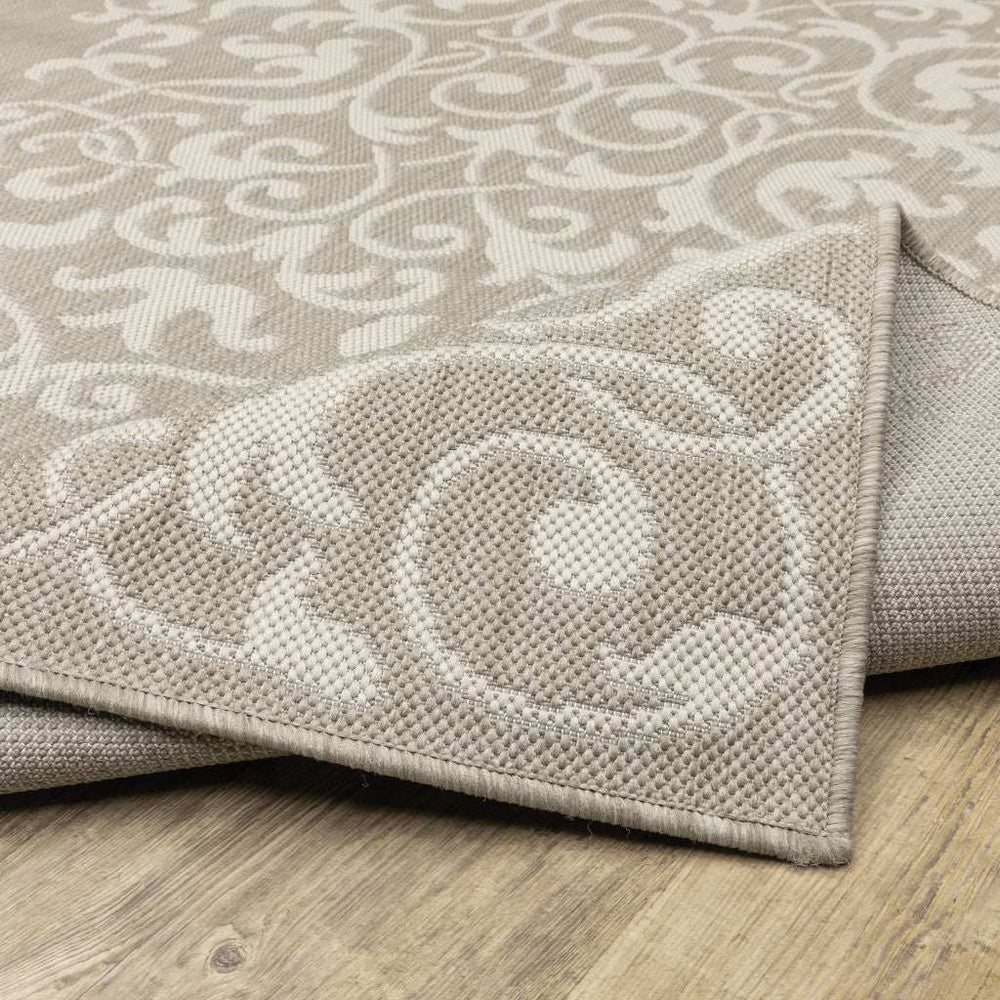 2' X 7' Gray and Ivory Oriental Stain Resistant Indoor Outdoor Area Rug - Homeroots - Flyclothing LLC