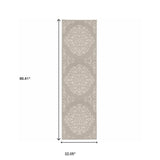 2' X 7' Gray and Ivory Oriental Stain Resistant Indoor Outdoor Area Rug - Homeroots - Flyclothing LLC