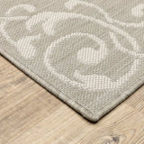3' X 5' Gray and Ivory Oriental Stain Resistant Indoor Outdoor Area Rug - Homeroots - Flyclothing LLC