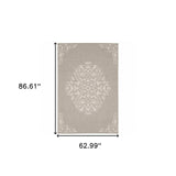 5' X 7' Gray and Ivory Oriental Stain Resistant Indoor Outdoor Area Rug - Homeroots - Flyclothing LLC