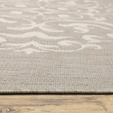 8' X 10' Gray and Ivory Oriental Stain Resistant Indoor Outdoor Area Rug - Homeroots - Flyclothing LLC